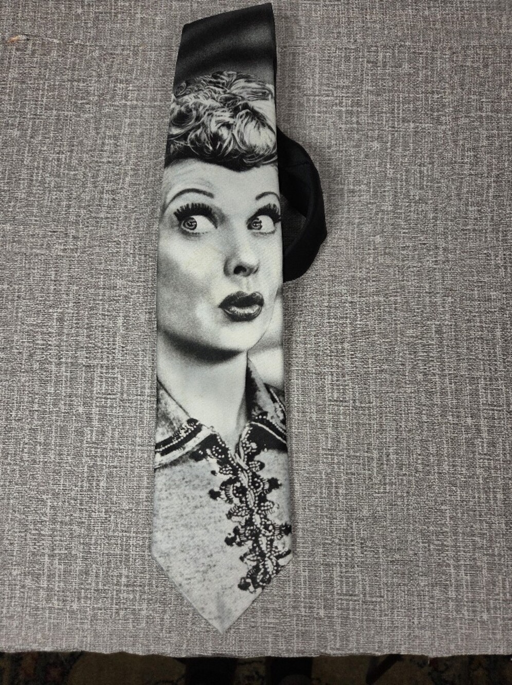 Ralph Marlin Lucille Ball I Love Lucy Mens Neck Tie 1994 Vintage Black & White